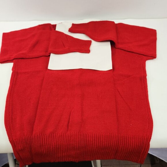 Lalita Red Cardigan Sweater with Poppies NEW Old Stock Size Large - Picture 6 of 13